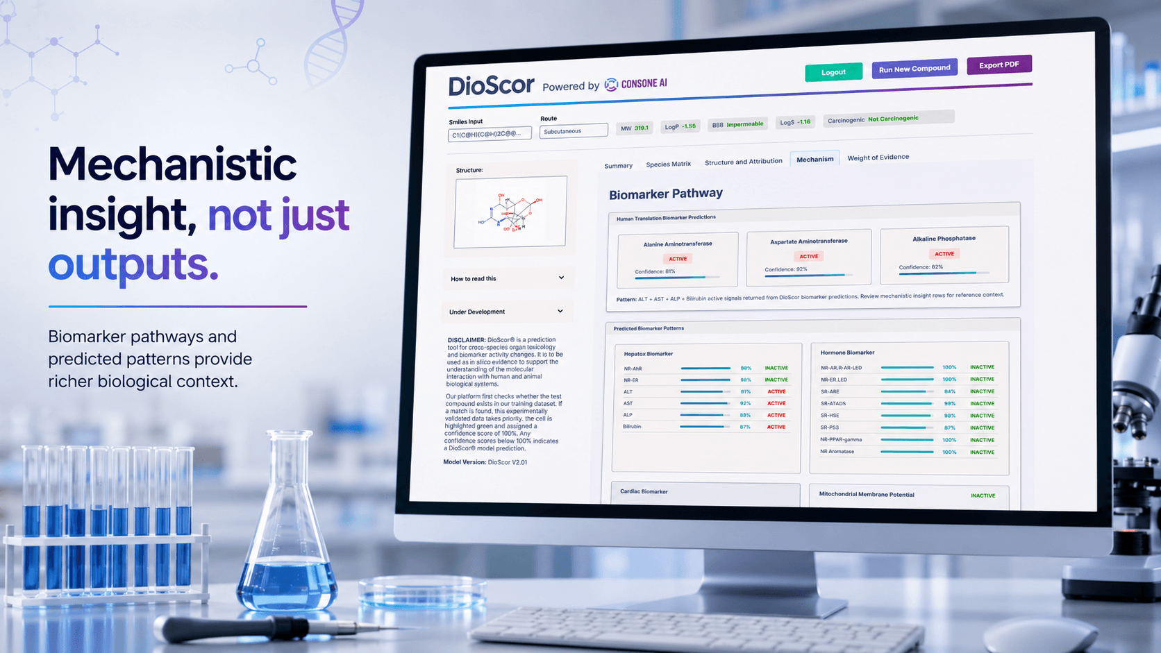 DioScor mechanistic insights view