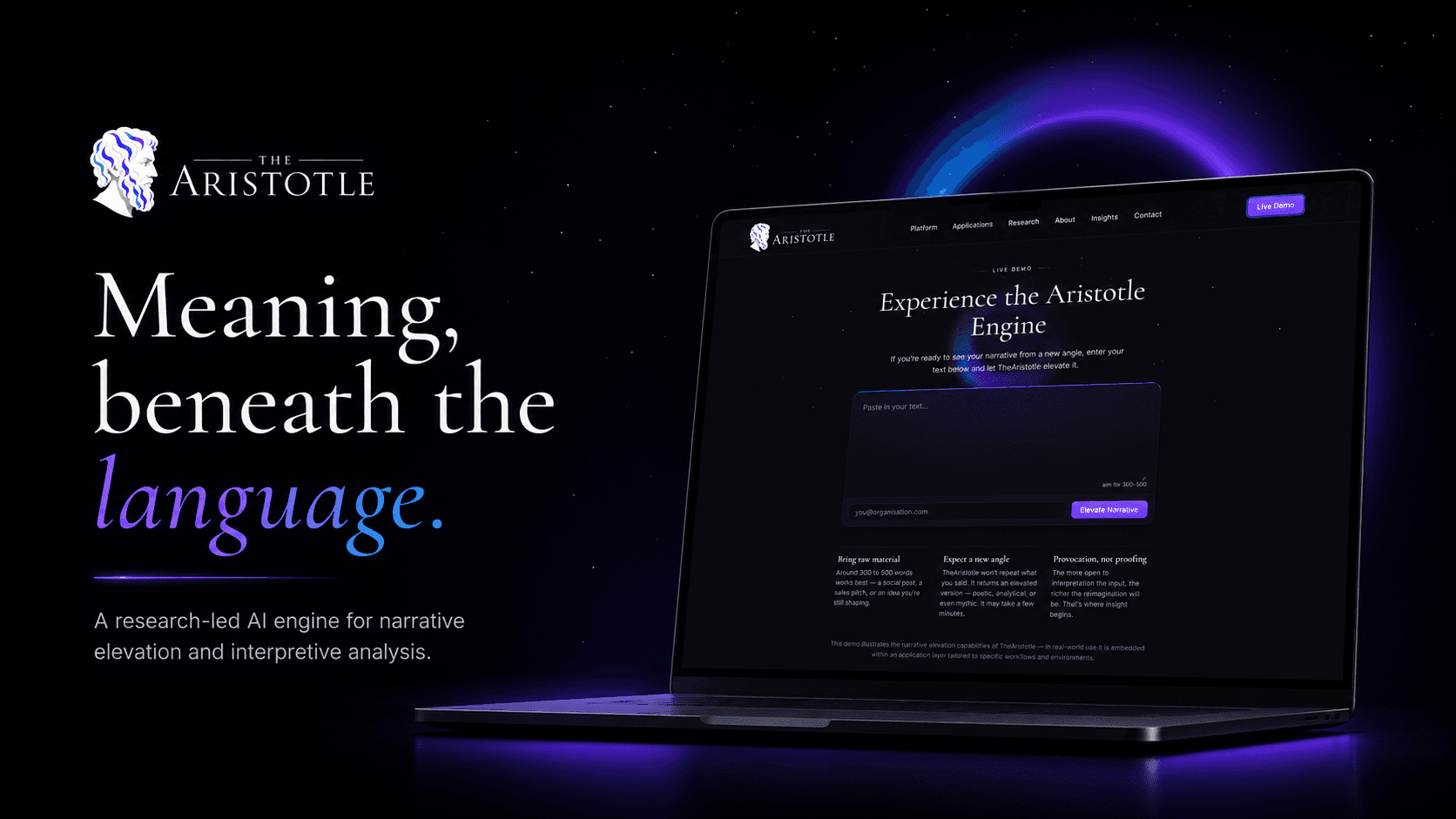 Aristotle Engine meaning analysis interface