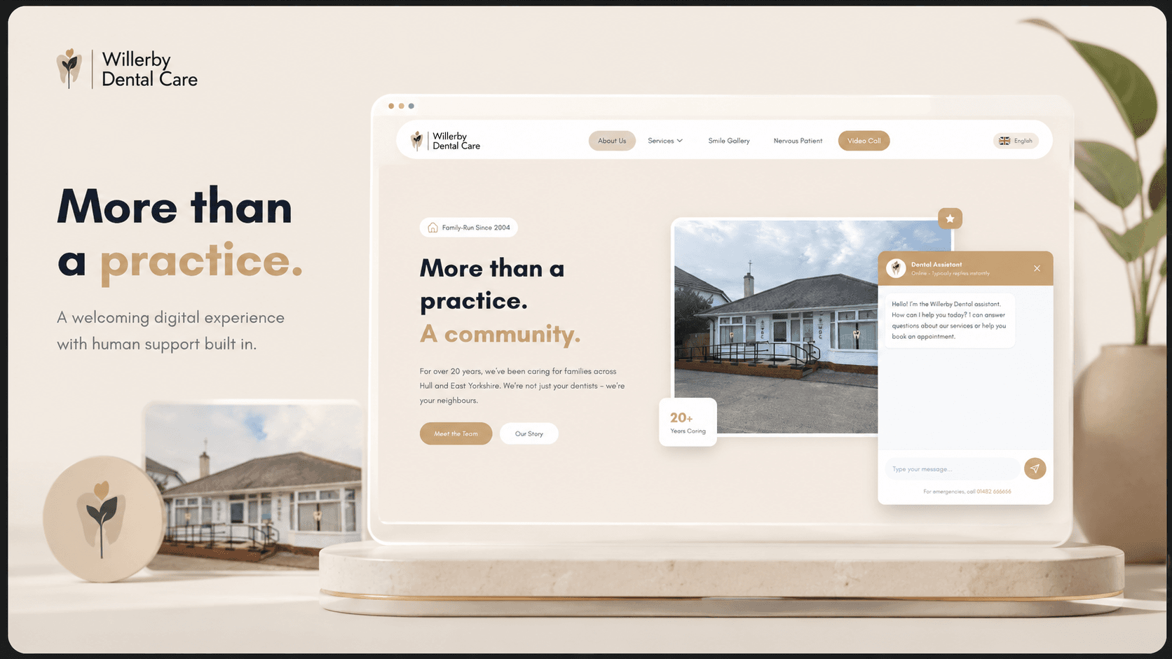 Willerby Dental about page showing the practice team and story